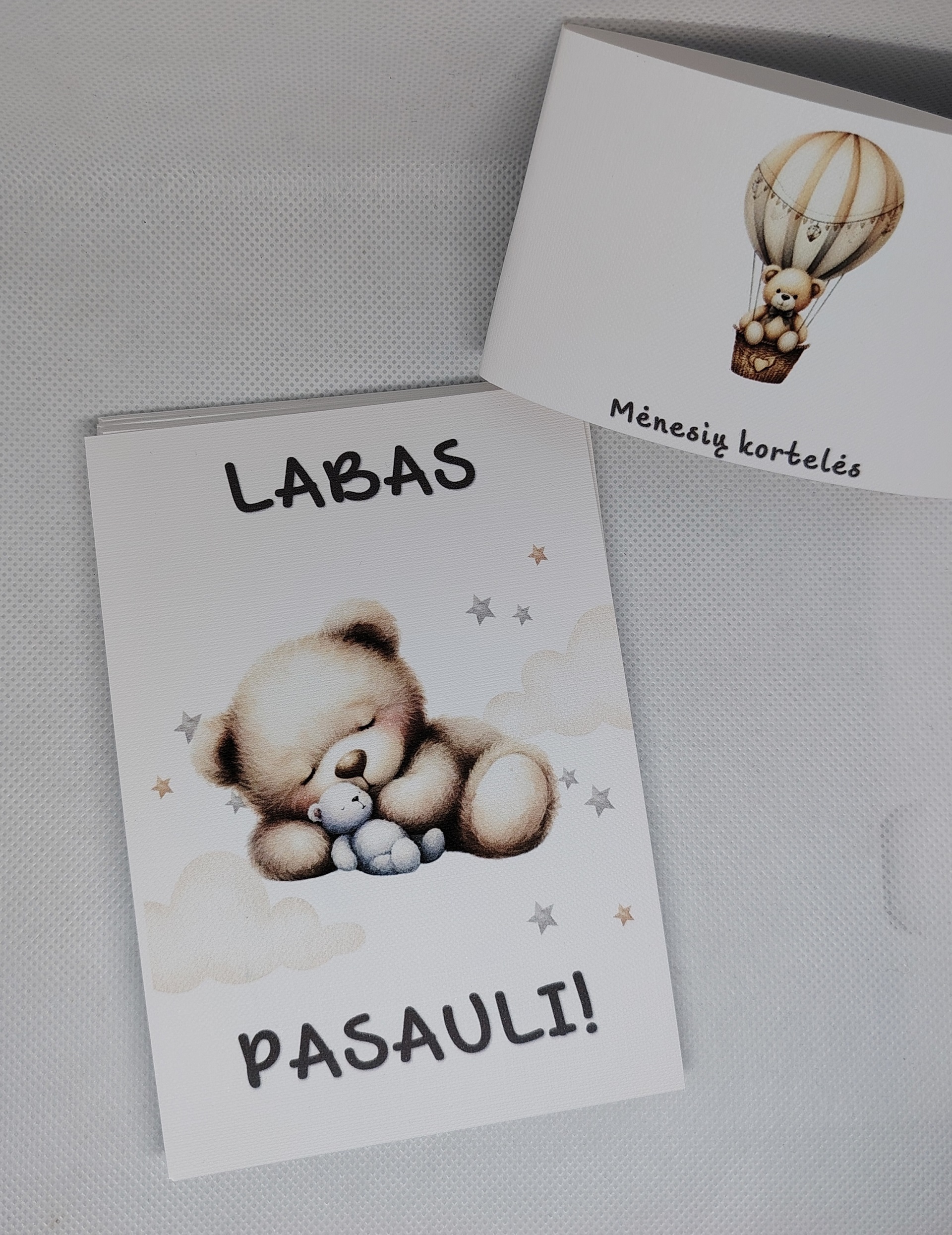 Kūdikio mėnesių kortelės "Meškiukai"