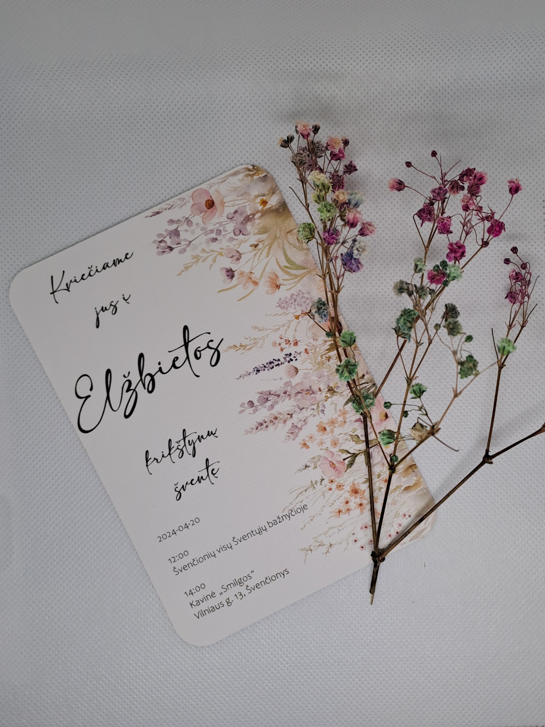 Krikštynų kvietimas ELŽBIETA