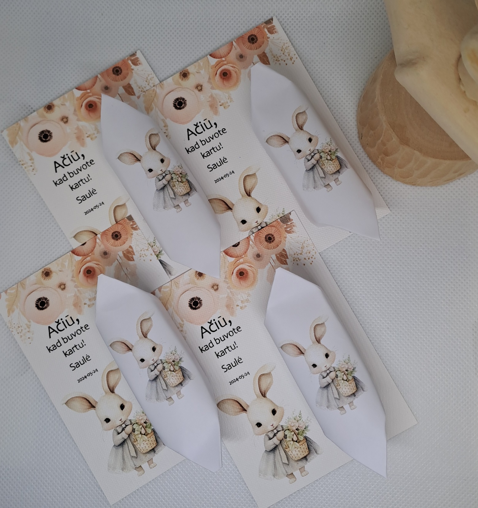 Padėkos kortelė su saldainiu ZUIKUTĖ