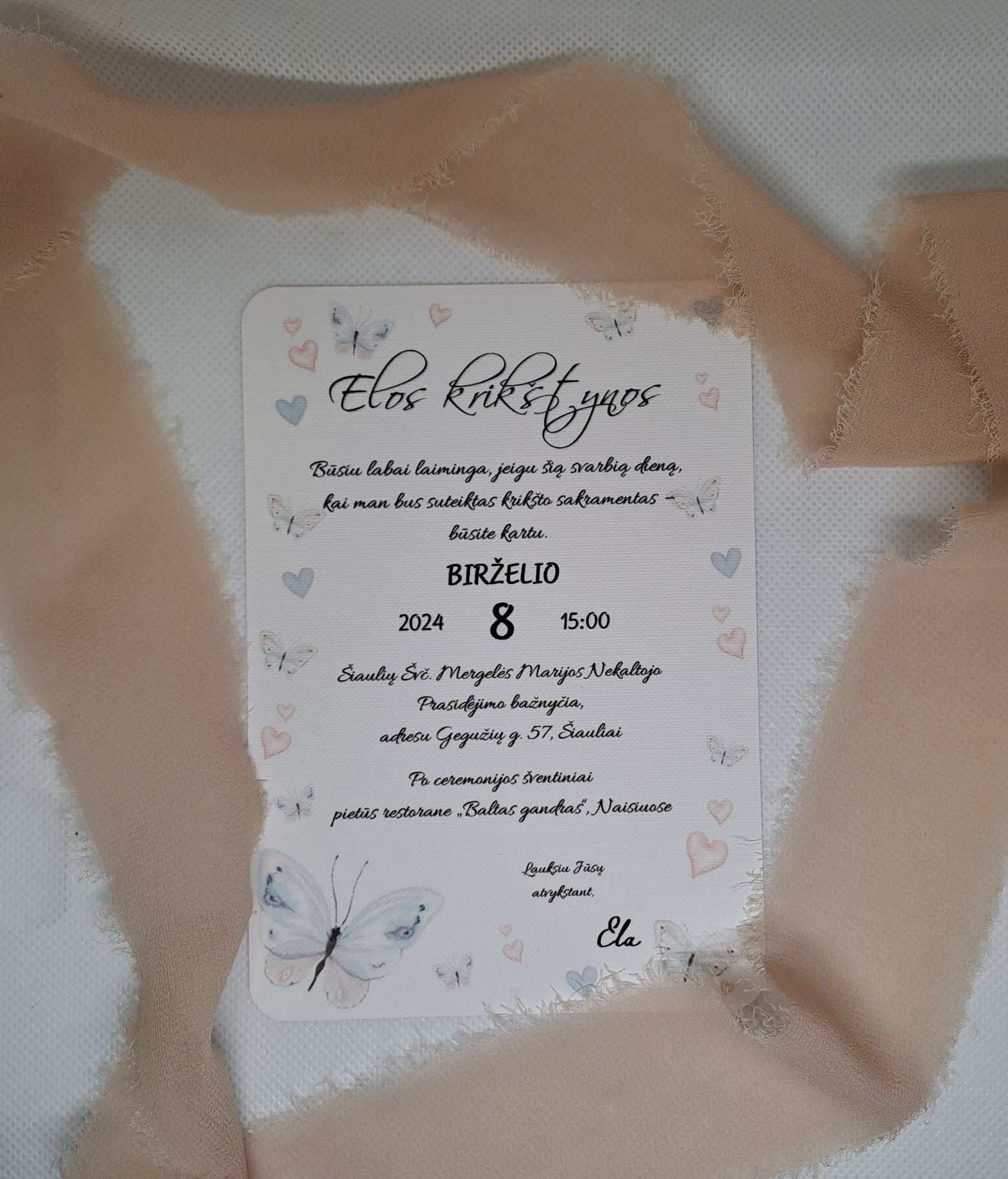 Krikštynų kvietimas ELA