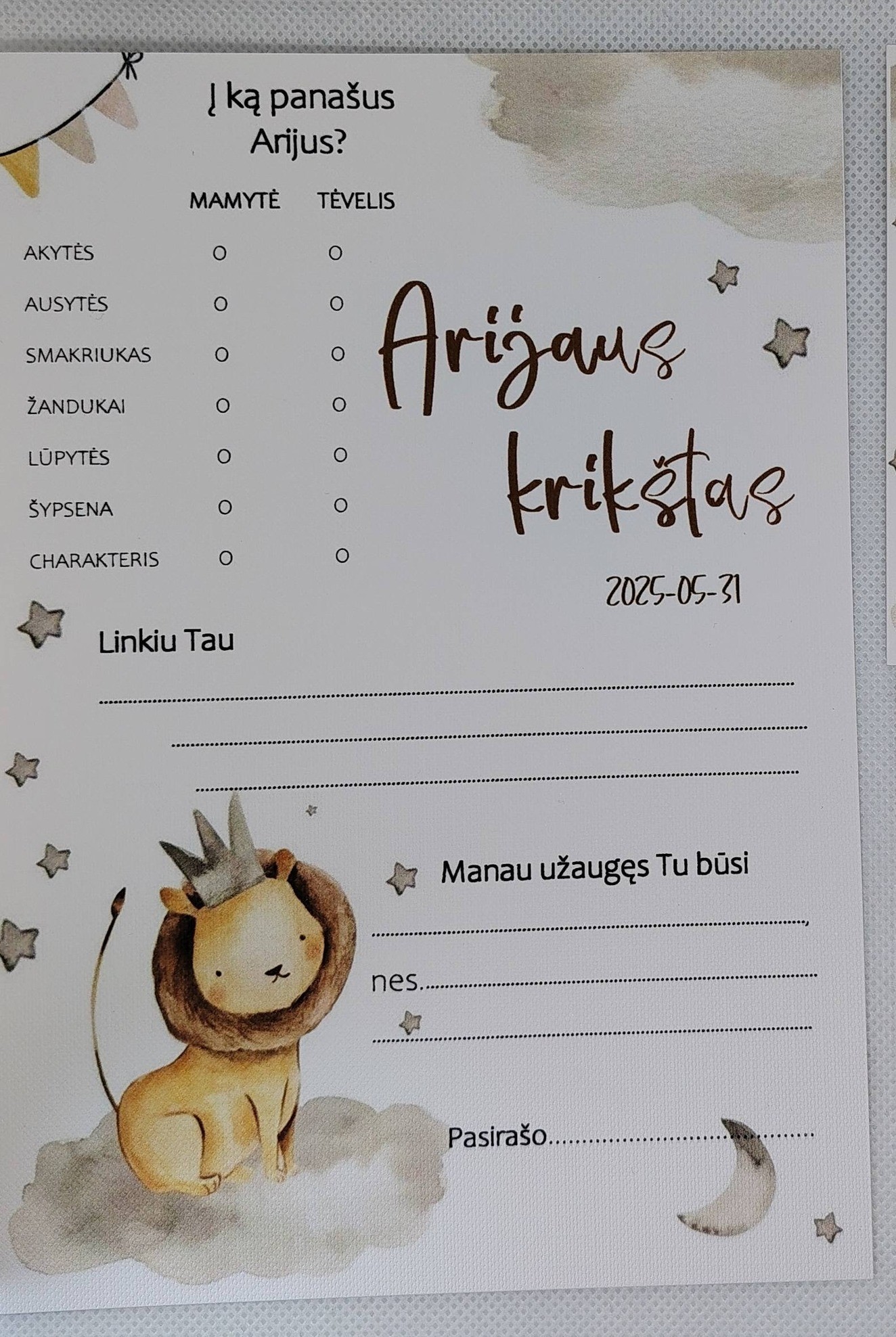 Krikštynų žaidimas ARIJUS