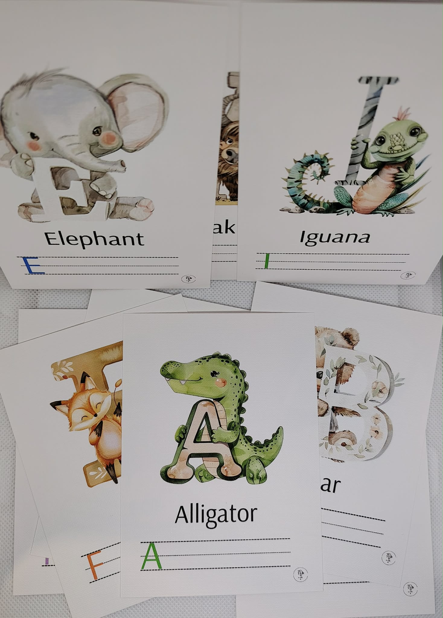 Anglų kalbos abėcėlės kortelės