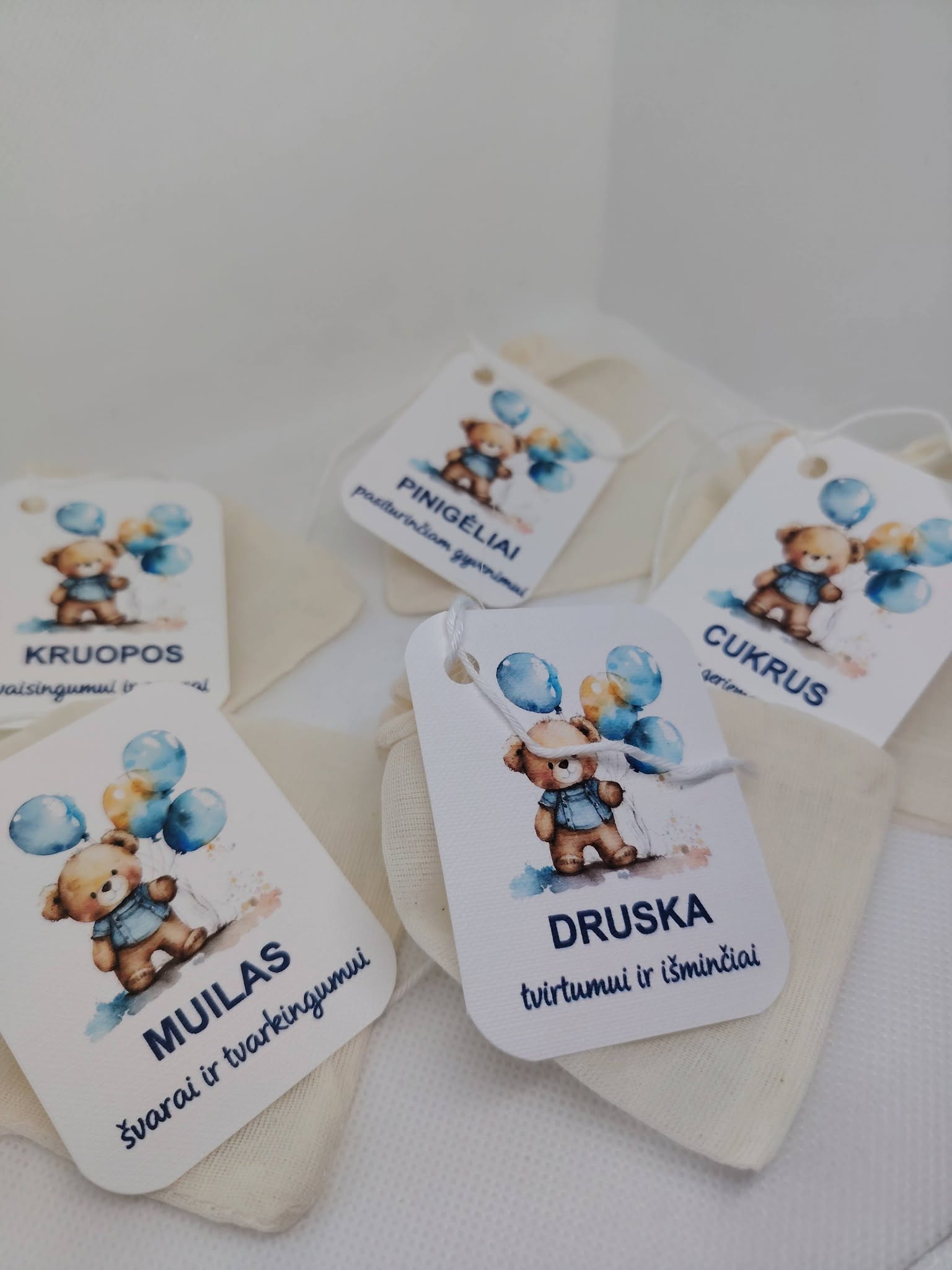 Lininių maišelių komplektas berniukui