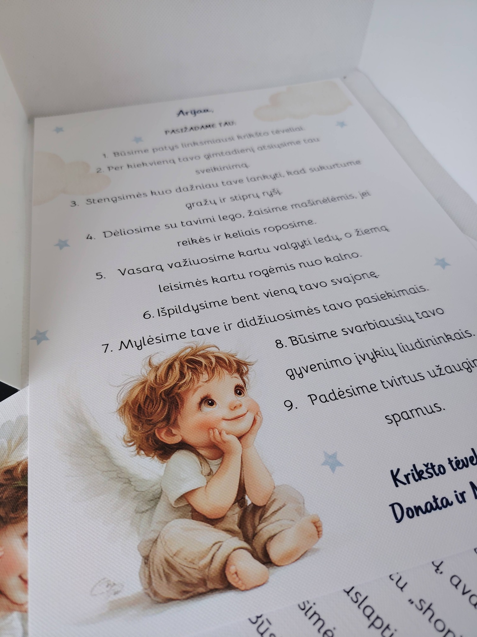 Krikšto tėvelių pasižadėjimai ARIJUS