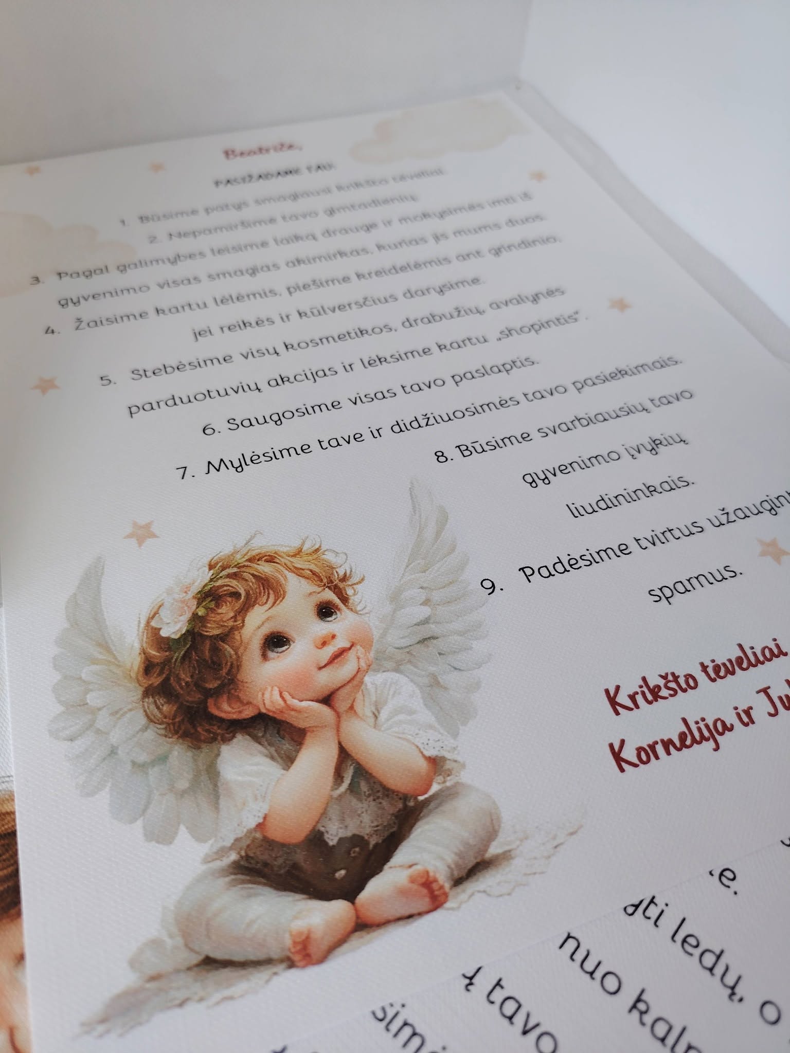 Krikšto tėvelių pasižadėjimai BEATRIČĖ