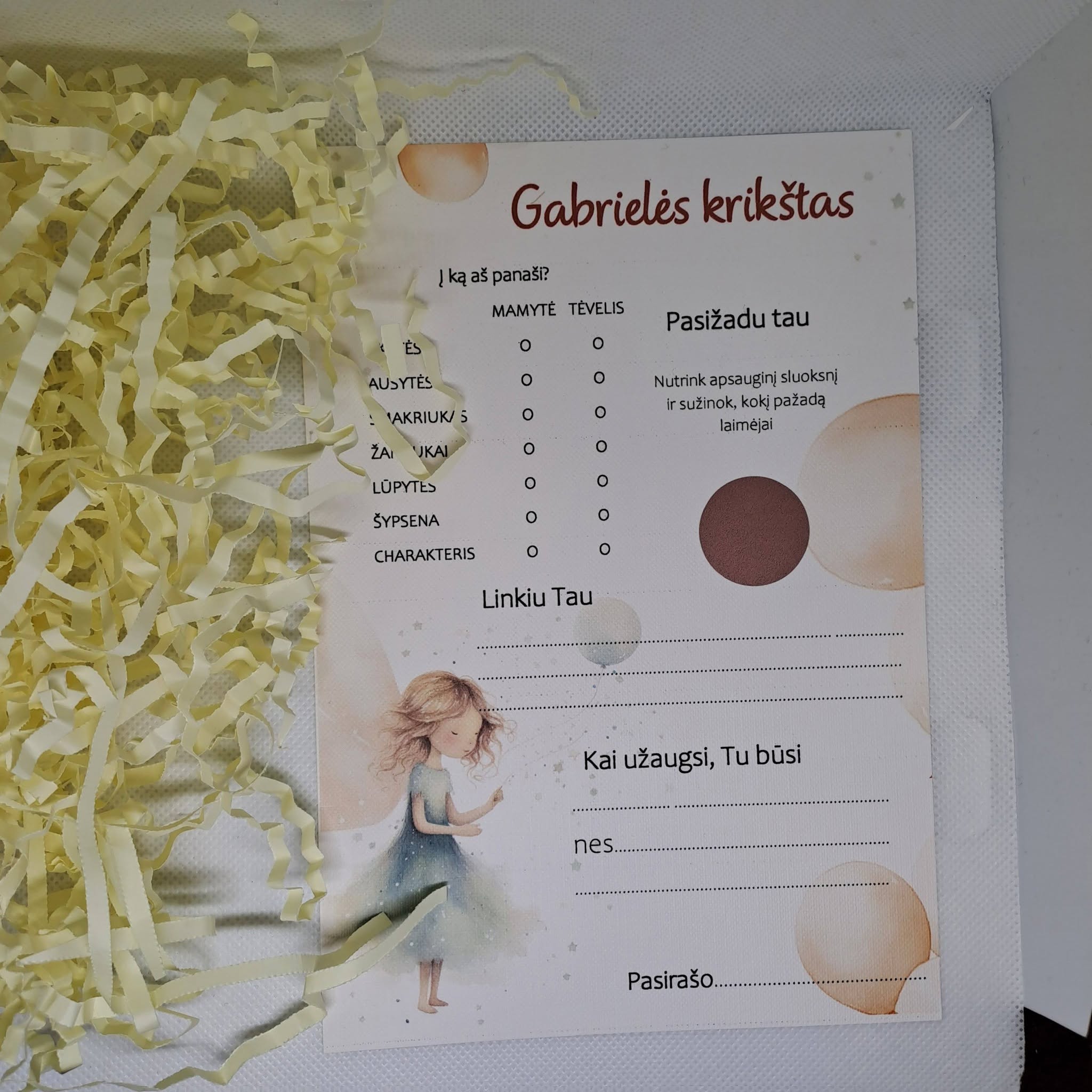 Krikštynų žaidimas GABRIELĖ
