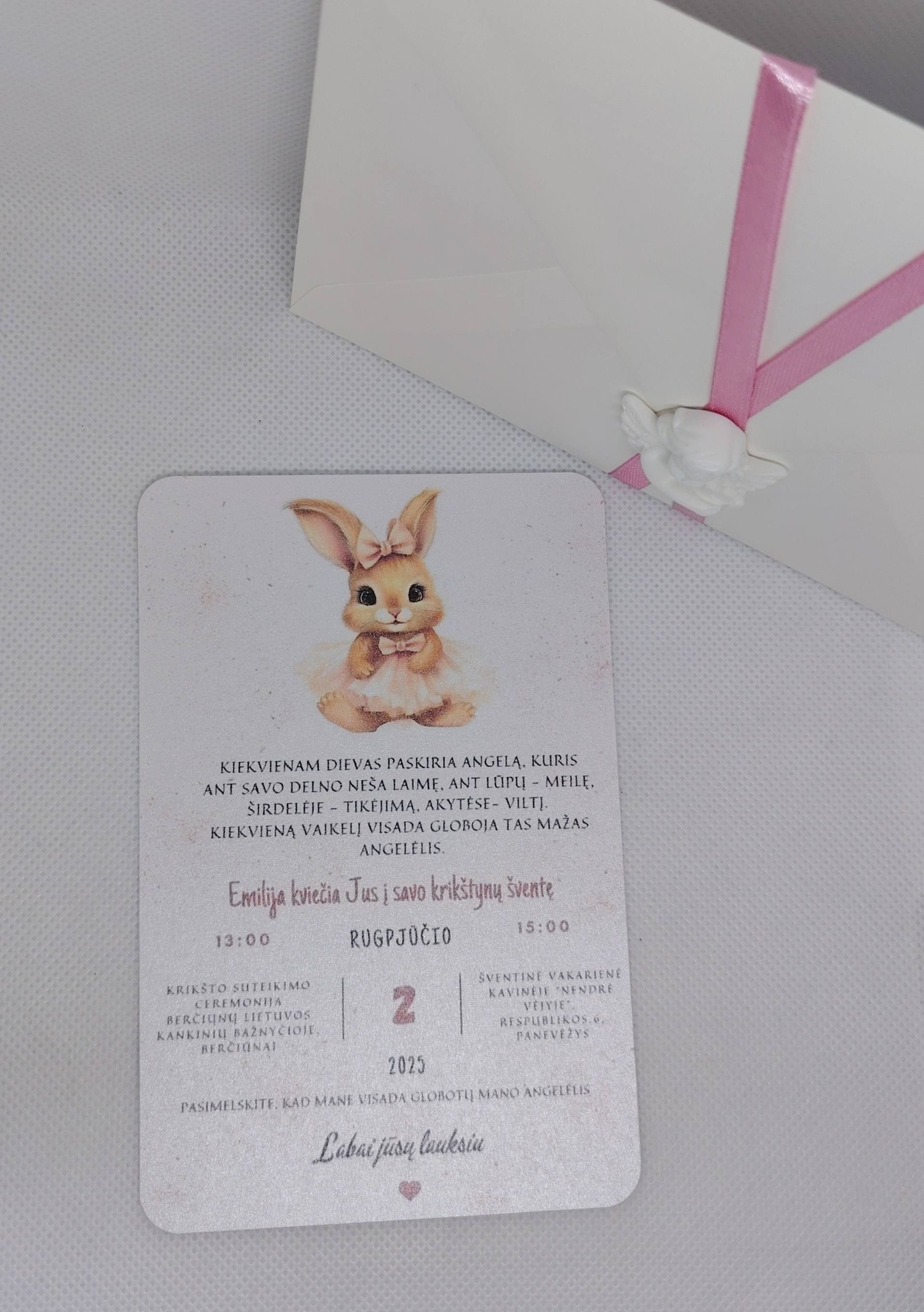 Krikštynų kvietimas EMILIJA